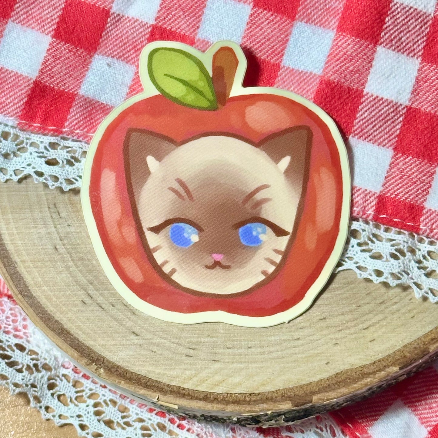 Apple cat sticker