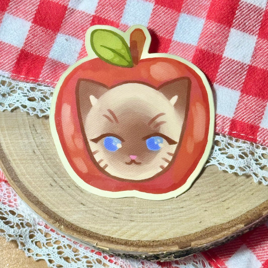 Apple cat sticker