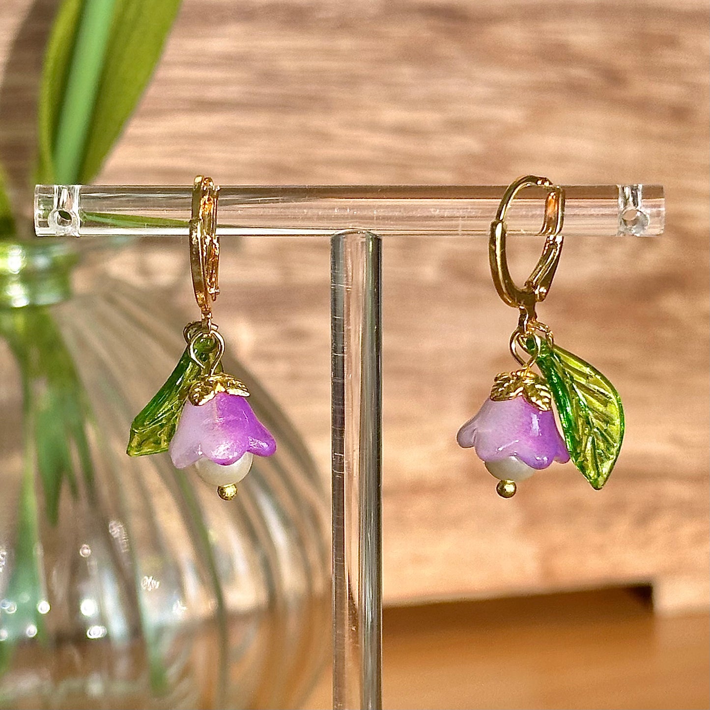 gold flower hoops