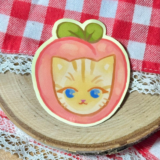 Peach cat sticker
