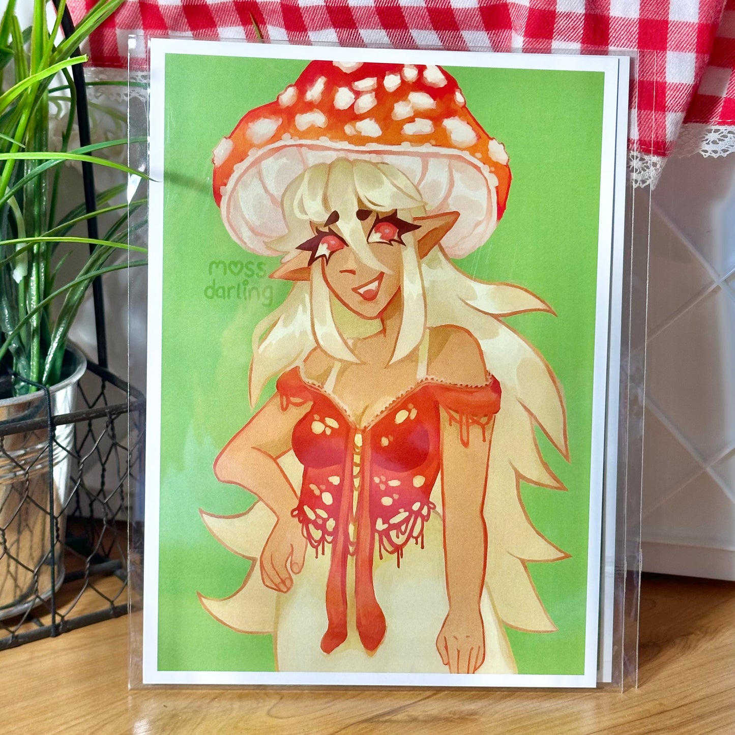 Amanita mushroom girl print