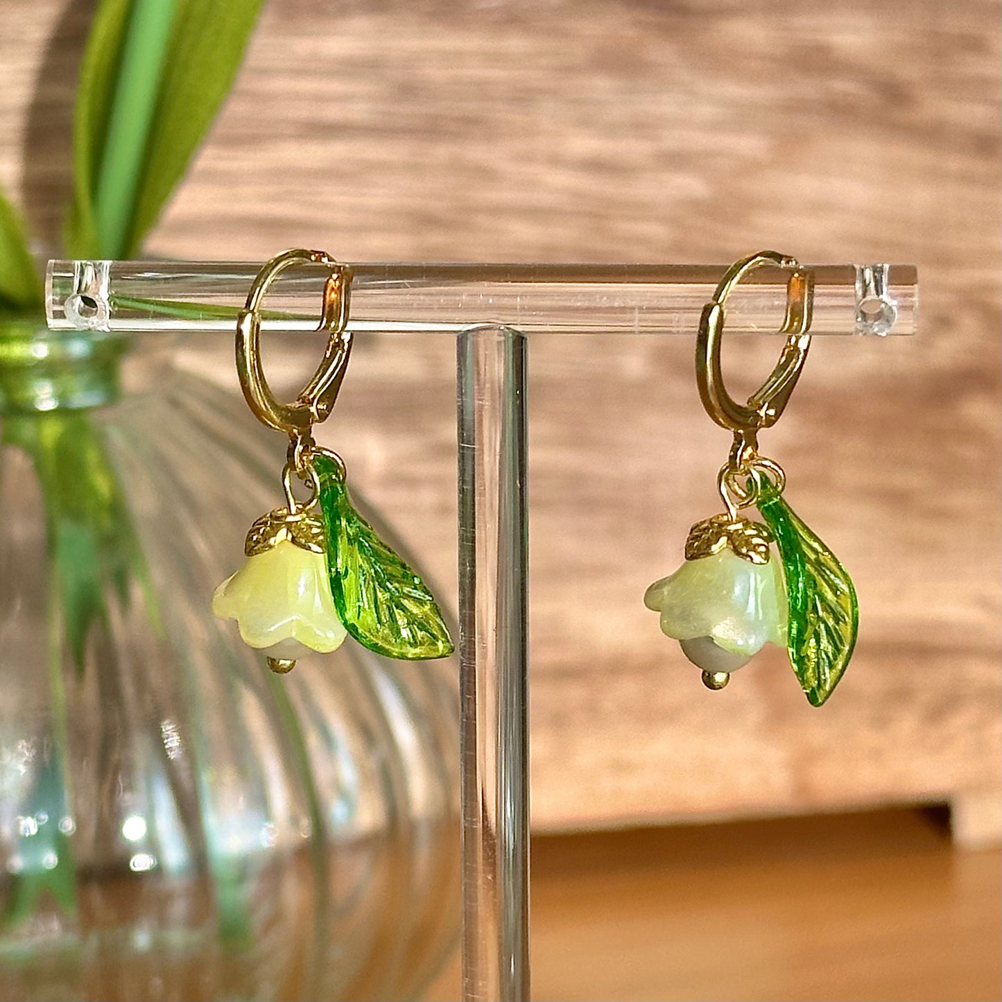 gold flower hoops